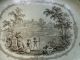 1800 ' S Old Vintage Brown Transferware Platter Women With Bow And Arrows Platters & Trays photo 6