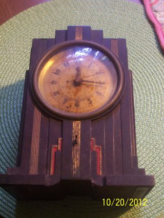 Telechron Electric Clock With Bakelite Case In Art Deco Style As - Is photo