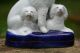 19th C.  Staffordshire Of A Seated Open Legged Poodle Dog With Puppies Figurines photo 2