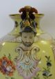 Late 19th Century Dresden Yellow Porcelain Vase Urn With Victorian Couple Scene Urns photo 7