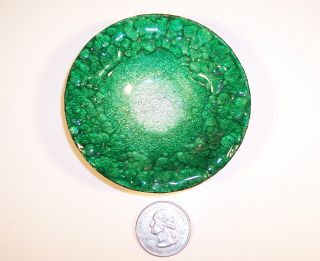 Limoges Enamel On Copper Kam ' S Paris Parfumeria France Antique Plate Green photo