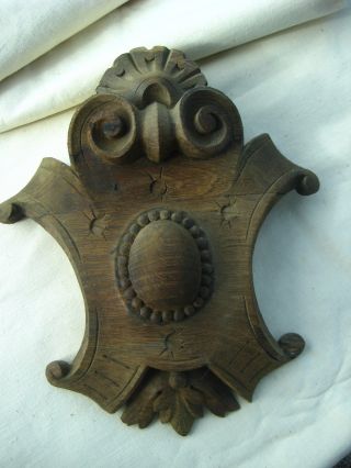 Huge Antique French Hand Carved Wooden Decorative Element,  Garniture Late 1800 ' S photo