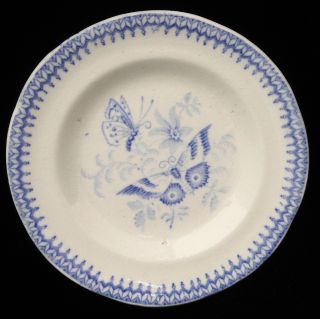 Pearlware Staffordshire Butterfly Cup Plate photo
