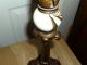 Very Fancy Bronze Tiffany Style Lamp Base W/ Flowers And Marble Center Lamps photo 6