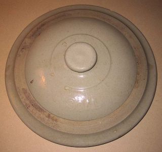 Antique 3 Gallon Stoneware Crock Lid photo