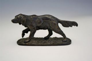 Small French 19th Century Bronze Of A Setter Dog By P J Mene photo