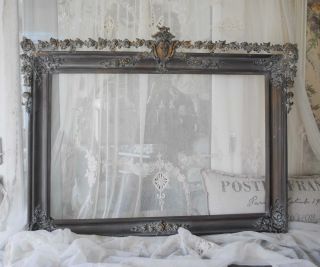 Large Old French Wall Mirror Frame Huge Barbola Gesso Roses Swags Best Finish photo