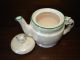 Antique Czech Teapot,  White & Green Lusterware With Cat Shaped Handle & Finial Teapots & Tea Sets photo 6