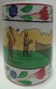 Rare Antique Rabbit Ware Stick Spatter Pottery Sporting Scene Mug Other photo 3