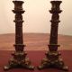 Candle Sticks Candle Holders Brass Metal Ornate Detailed Vintage Old Metalware photo 2