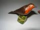 A Very Early Pair Of Pa Carved And Polychromed Birds Carved Figures photo 6