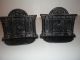 Cast Iron Needlepoint Stand Cross Stitch Fireplace Theme Antique Bookends Old Metalware photo 1