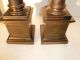 Pair Of Grand Tour Brass Napoleon Topped Columns Metalware photo 7