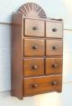 Antique Wooden Wall Hanging Kitchen 7 Drawer Spice Box Wood Boxes photo 3