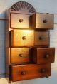 Antique Wooden Wall Hanging Kitchen 7 Drawer Spice Box Wood Boxes photo 6