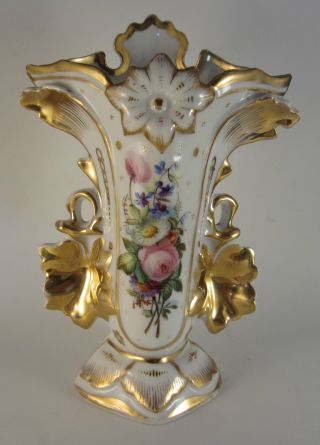 Old Paris Porcelain Floral Decorated Vase Jacob Petit ? photo