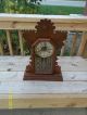Rare Antique Ingraham Lilac Walnut Wood Kitchen Parlor Mantle Chime Clock Old Clocks photo 1