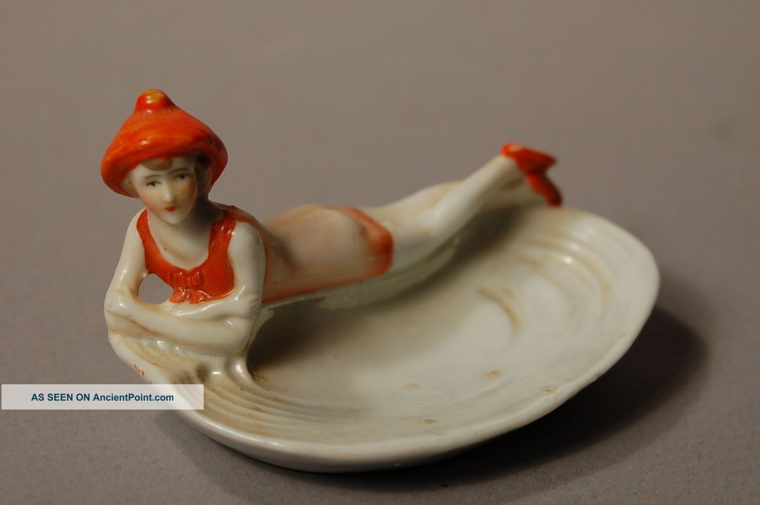 Bathing Beauty Clam Shell Ring Dish Germany Lusterware Lustreware 1930 ' S Figurines photo
