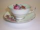 Paragon Tea Cup & Saucer Large Colorful Flowers On Soft Green Background Cups & Saucers photo 1