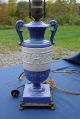 Antique Porcelian Wedgewood Style Electric Lamp Hall Hlc Lamps photo 1