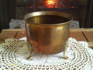 Collectible Vintage Copper & Brass Footed Planter/vase. . . photo
