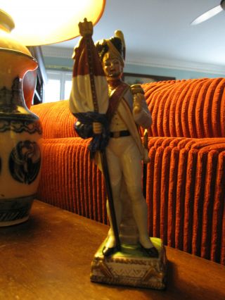 Capodimonte Italy Uniformed Soldier Figurine France Flag Officer 1845 N Crown photo