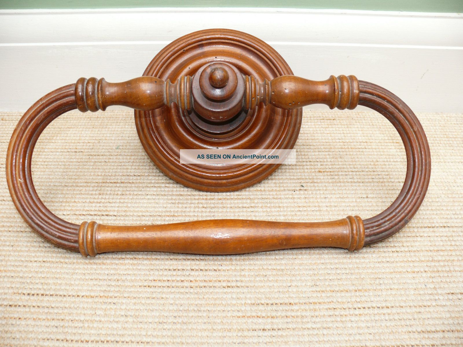 19thc Antique French Carved Walnut Towel Rail/holder Other photo