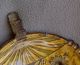 19th C Aesthetic Pattern Glass Oriental Fan Figural Footed Dish Orig Gold Paint Other photo 4