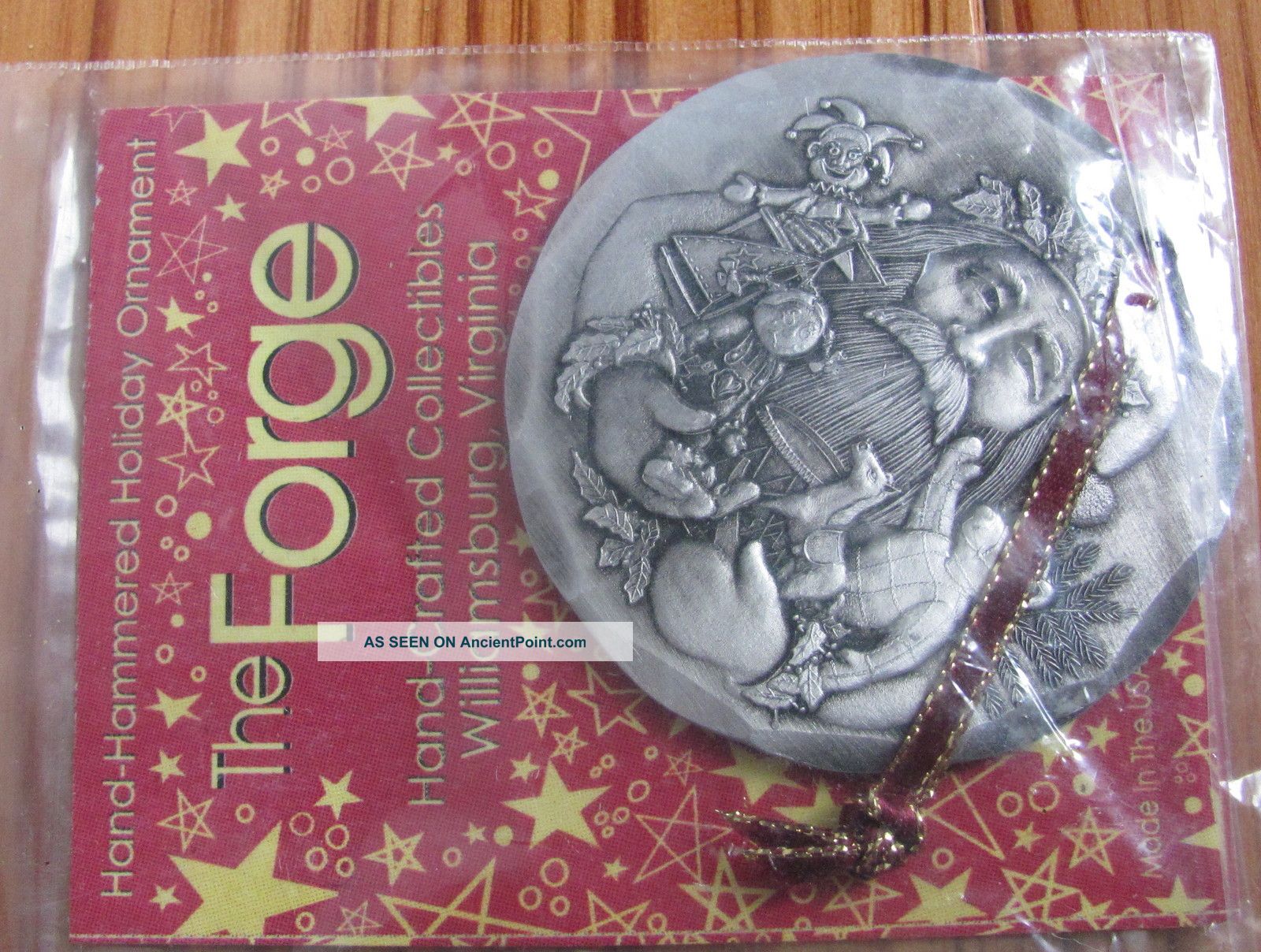 The Forge Repousse Hammered Recycled Aluminum Christmas Ornament,  Williamsburg Metalware photo