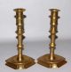 Pair 18th C Antique English Brass Candlesticks Metalware photo 1