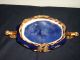 Antique Colbalt Blue & Gold Filagree Footed Serving Dish/gravy Boat Bowls photo 3