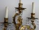 Vintage French Embossed Bronze 3 Arm Wall Sconce With Swag Crystal Prisms Lamps photo 2