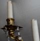 Vintage French Embossed Bronze 3 Arm Wall Sconce With Swag Crystal Prisms Lamps photo 3