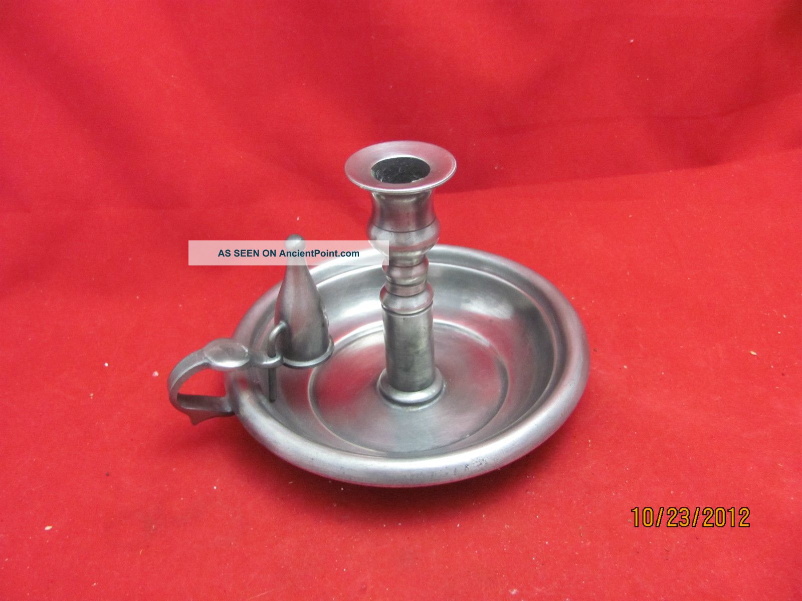 Antique Thomas Williams Pewter Chamber Stick Candle Holder Metalware photo