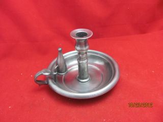 Antique Thomas Williams Pewter Chamber Stick Candle Holder photo
