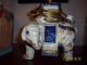 Mangani Elephant Small Table Lamp Vintage Ivory With Blue And Gold Trim Lamps photo 1