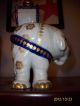 Mangani Elephant Small Table Lamp Vintage Ivory With Blue And Gold Trim Lamps photo 3