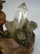 Antique Black Forest Hand Carved Wood Sculpture - Gnome Digging Rock Crystal 19thc Carved Figures photo 10