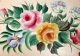 Hand Painted Gorgeous Antique Victorian Floral Tole Metal Tray Pink Background Toleware photo 2