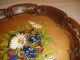 Vintage Ernst Huber Floral Painted German Wood Tray Or Plate - Schnitzerstuberl Trays photo 9