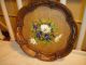 Vintage Ernst Huber Floral Painted German Wood Tray Or Plate - Schnitzerstuberl Trays photo 2