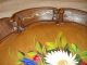 Vintage Ernst Huber Floral Painted German Wood Tray Or Plate - Schnitzerstuberl Trays photo 6