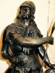 Antique 19thc Large Bronzed Spelter Statue Of A Warrior Metalware photo 1