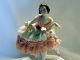 Antique Dresden Style Dancer Pink Lace Porcelain Red Hair Flowers Figurines photo 10
