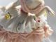 Antique Dresden Style Dancer Pink Lace Porcelain Red Hair Flowers Figurines photo 4