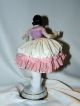 Antique Dresden Style Dancer Pink Lace Porcelain Red Hair Flowers Figurines photo 8