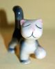 Vintage Porcelain Ceramic Cute Little Pottery Cat With Attitude Figurine Figurines photo 4