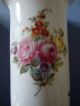 Antique Pair Of Vintage Vases With Gold Detail And Floral Bouquets - Germany Vases photo 4