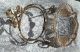 Antique - Golden - Metal - Crystal1900strinket Tray - White Rose - Leaves Design - Lovely Metalware photo 4