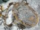 Antique - Golden - Metal - Crystal1900strinket Tray - White Rose - Leaves Design - Lovely Metalware photo 6